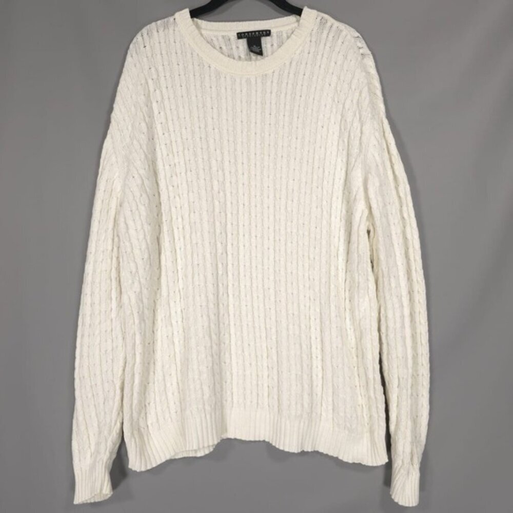 Consensus‎ Sportwear Sweater XL UNITED KINGDOM🇬🇧MADE Men's Cable Knit Cotton